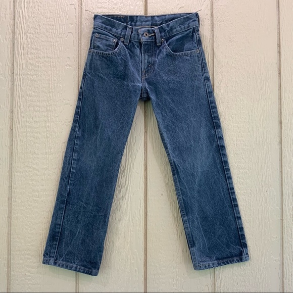 LEVI’S 505 Dark Blue Jeans Youth 8 Regular 24x22 Red Tab Denim Cotton Pants - Picture 1 of 6